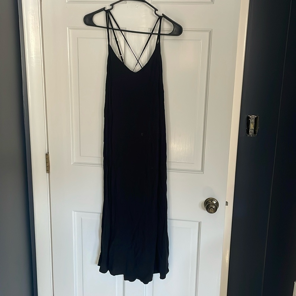 Black midi strappy dress